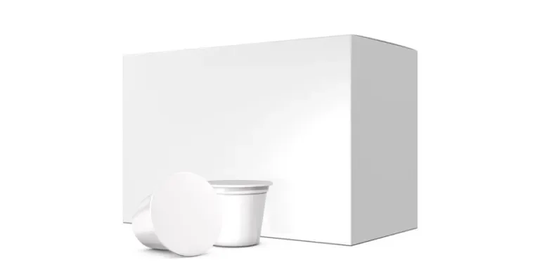 Realistic 3D box mock-up on white background