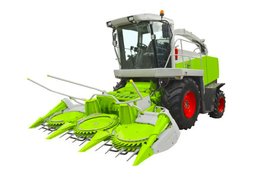 Rotary combine harvester with a green header