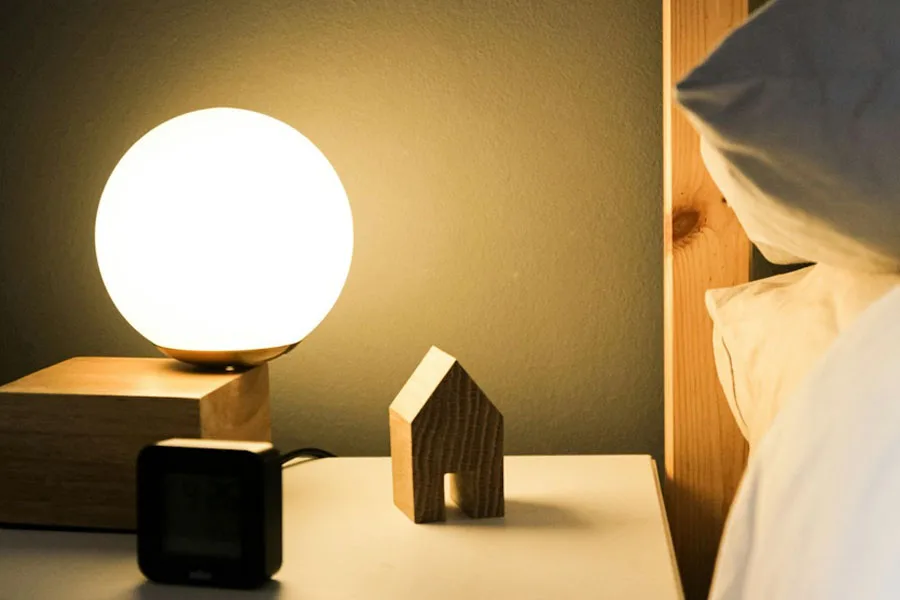 Round ambient mood lamp for bedroom