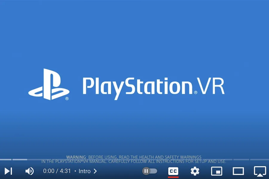 Screenshot of video with PlayStation VR logo