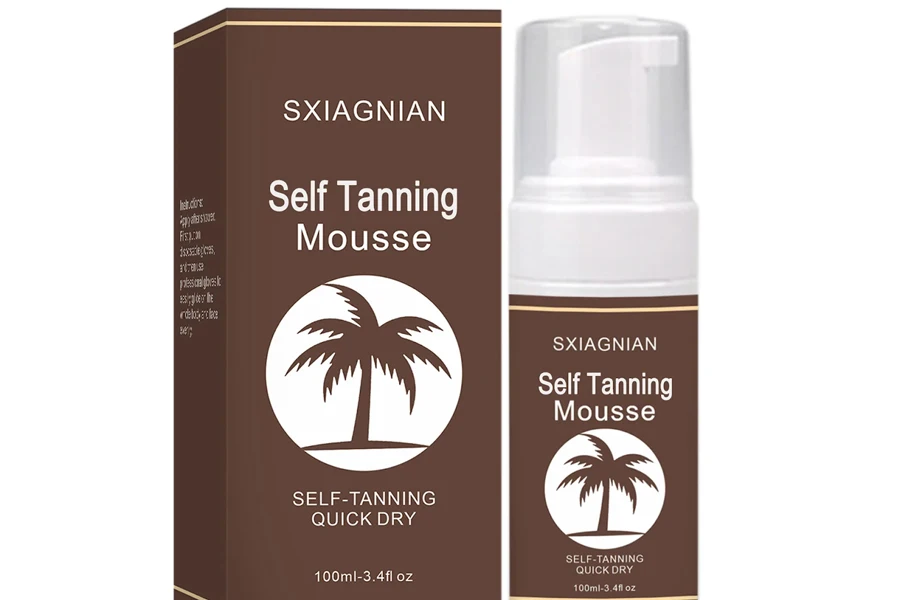 Self-tanning mousse on a white background