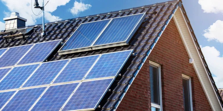 Single family house with solar system or photovoltaic system