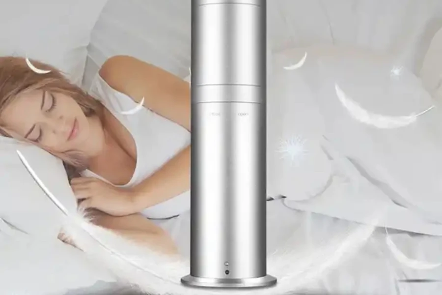 Tall silver electric nebulizing diffuser