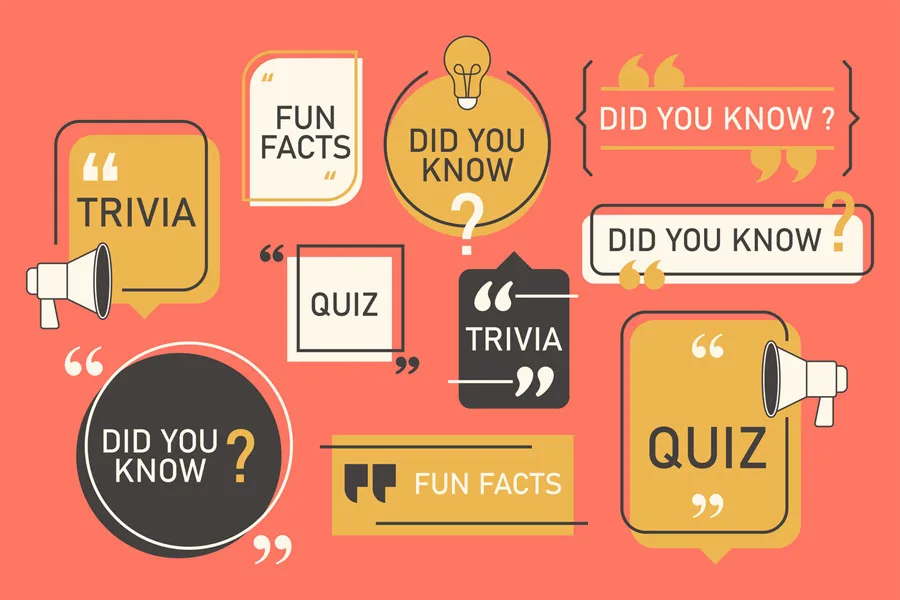 Templates set with trivia, quizzes, and fun facts