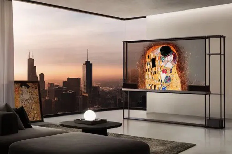The 77-inch LG signature OLED transparent TV