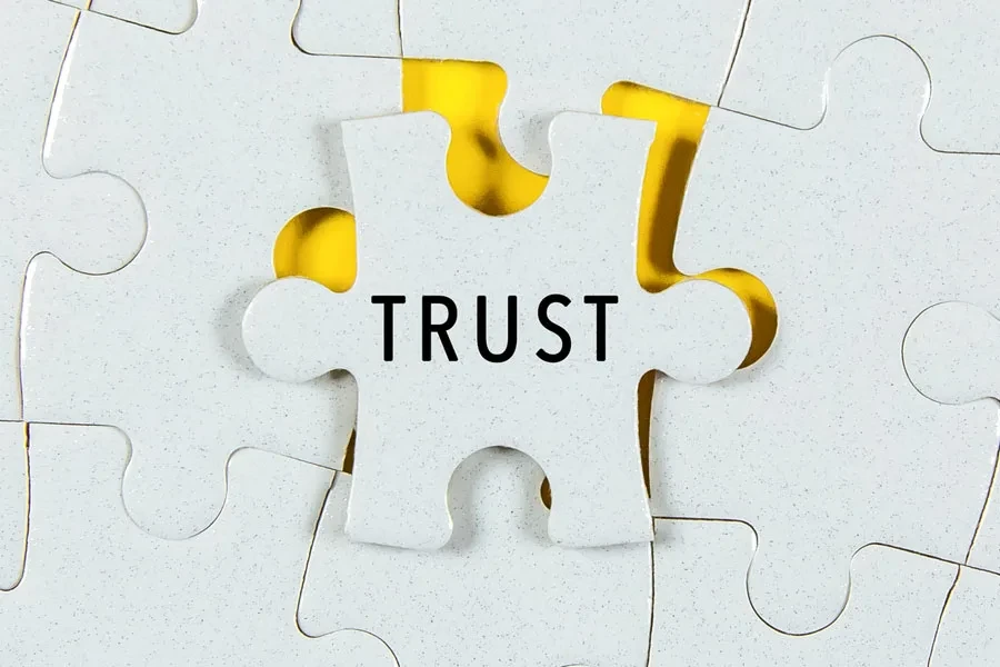 Trust word on a jigsaw puzzle