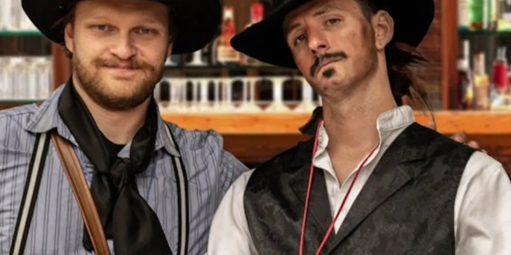 Due uomini in abiti da cowboy