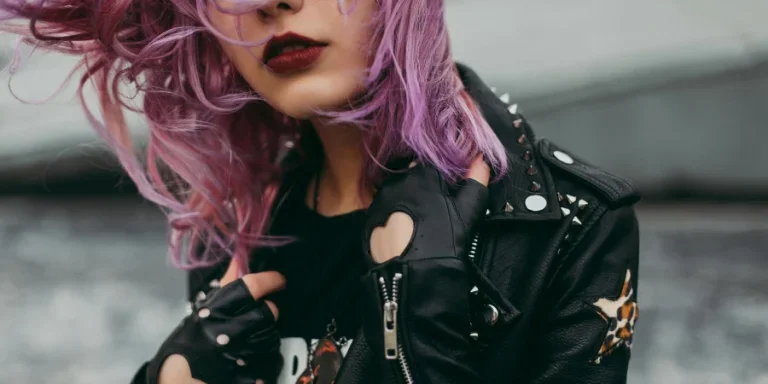 Woman Wears Black Leather Zip-up Jacket