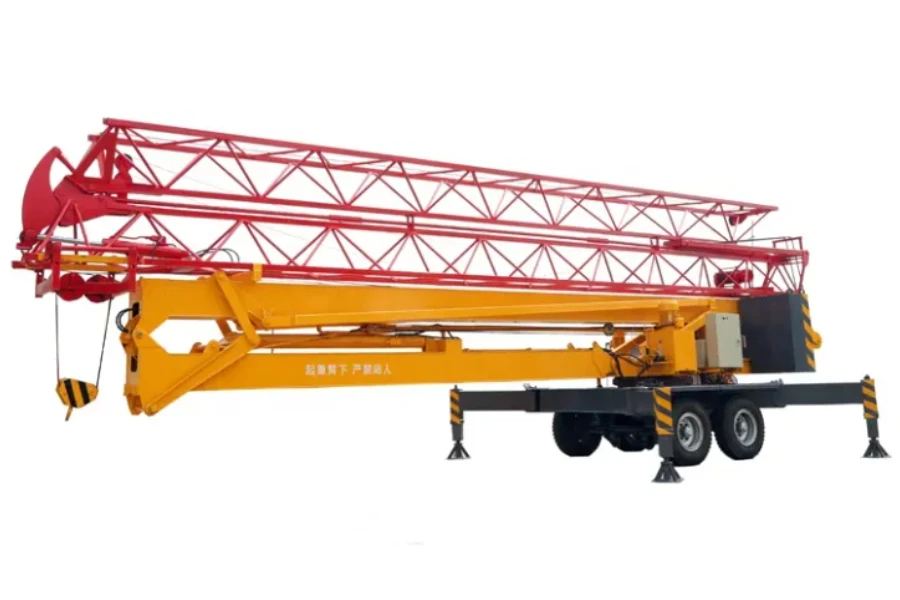 A 1.8-ton self-erecting crane in its fully folded position