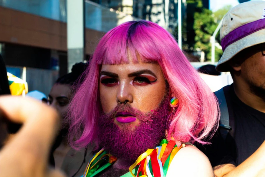 a man with heavy makeup on