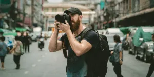 A photographer taking a shot