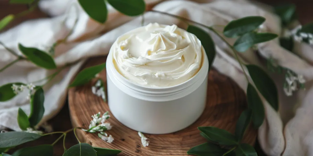 A close-up photo of a cream jar