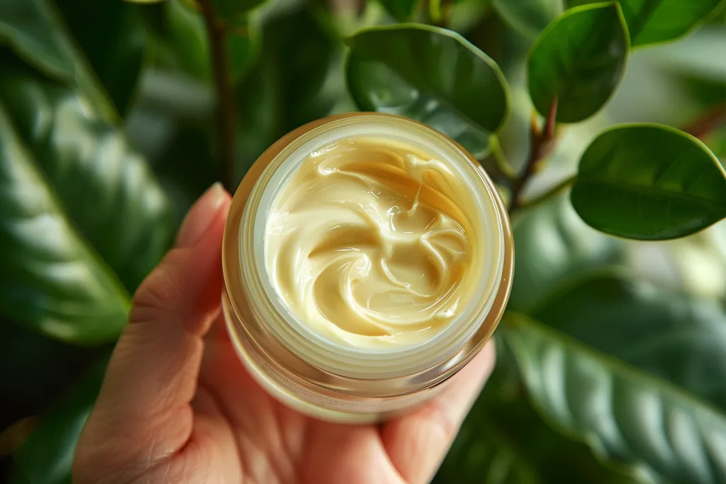 An up-close view of the cream's texture