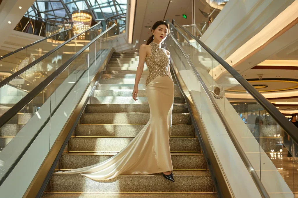 Elegant and fashionable mermaid style evening dress