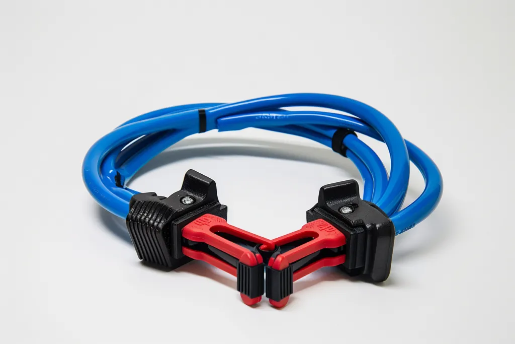 Car boasts a long blue and black 20-foot jump cable