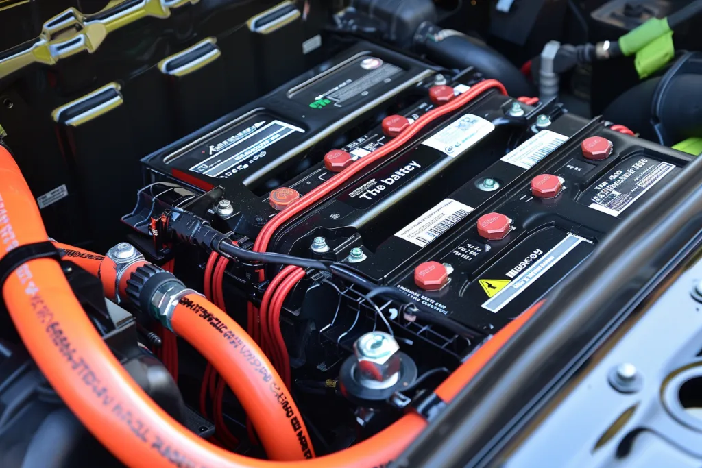The battery is attached to the car's electrical system