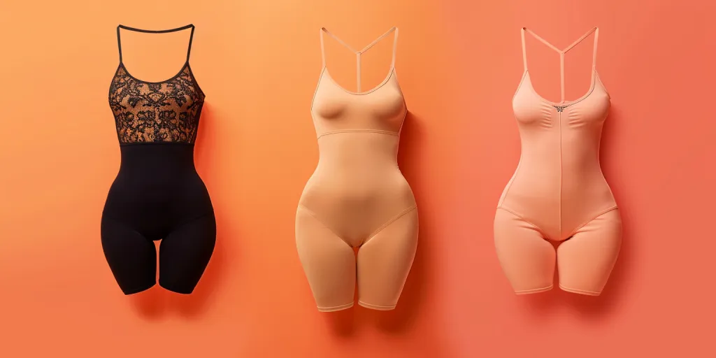 Three different styles of shapewear for women