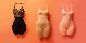 Three different styles of shapewear for women