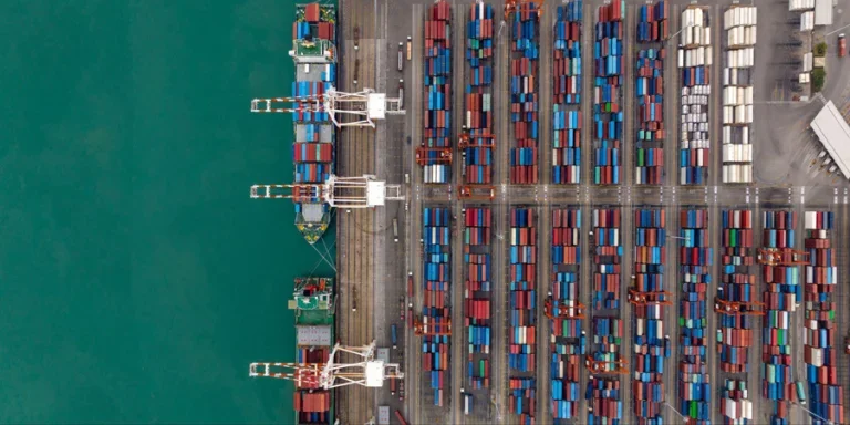 birds’ eye view of the port