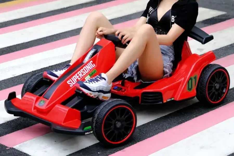 Boys and girls electric go-kart vehicle