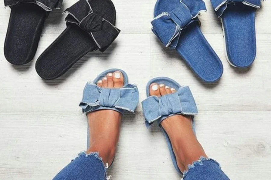 denim slides