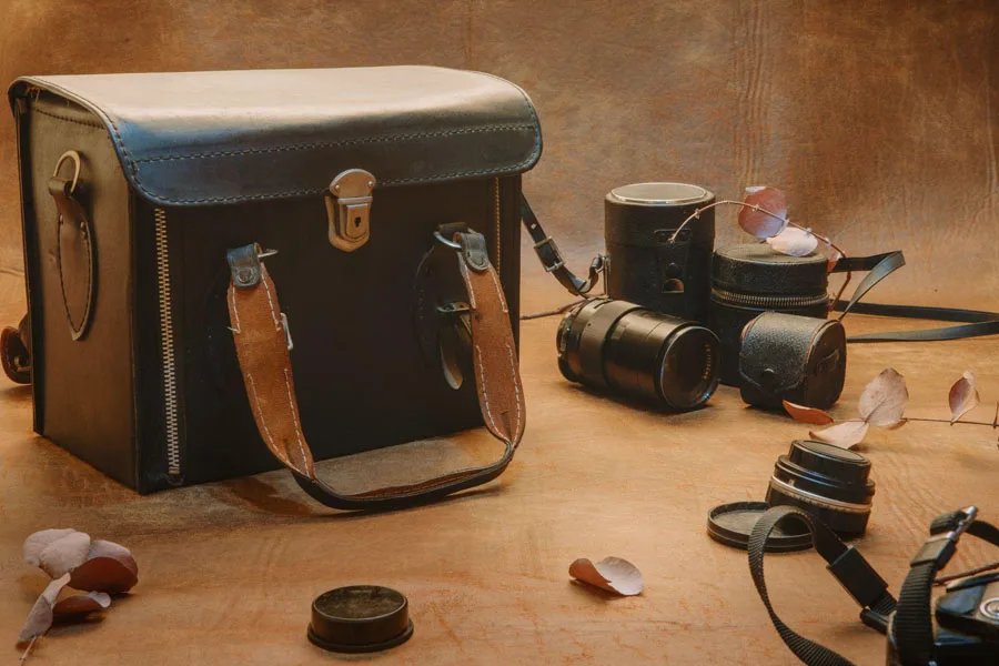 elegante bolsa para câmera
