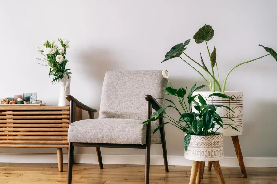 flower pots in indoor space