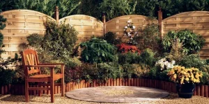 garden with beautiful fence