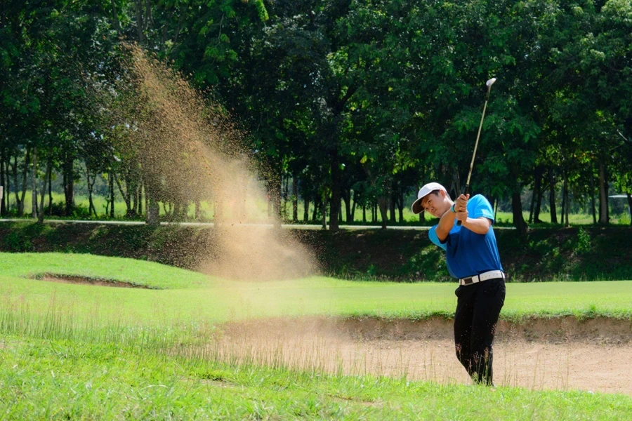 hit the ball in the sand