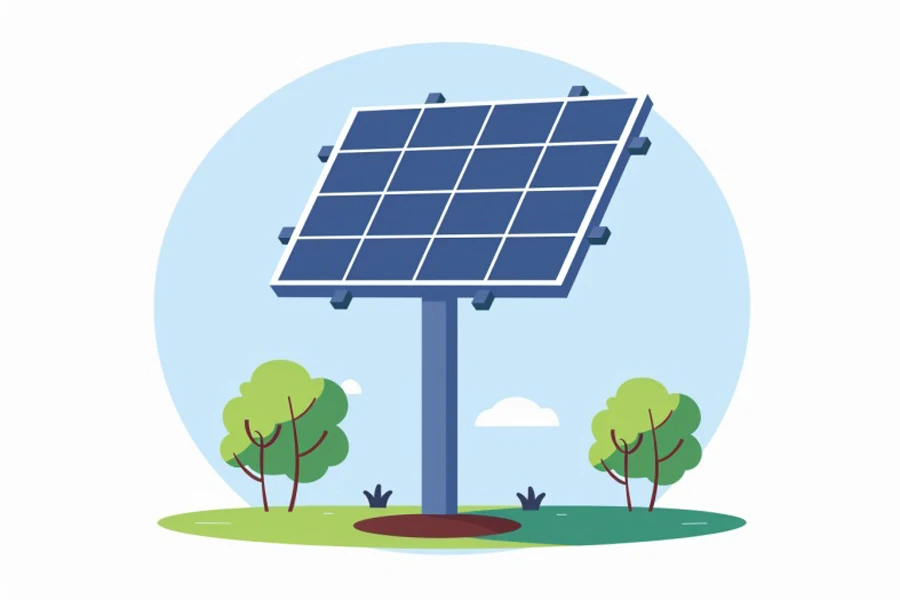 illustration of a dual-axis solar tracker