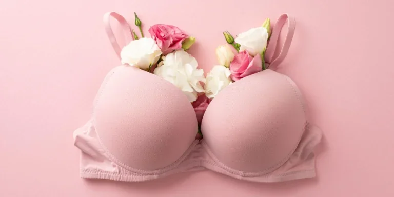 Top view shot of bra overflowing with eustoma flowers