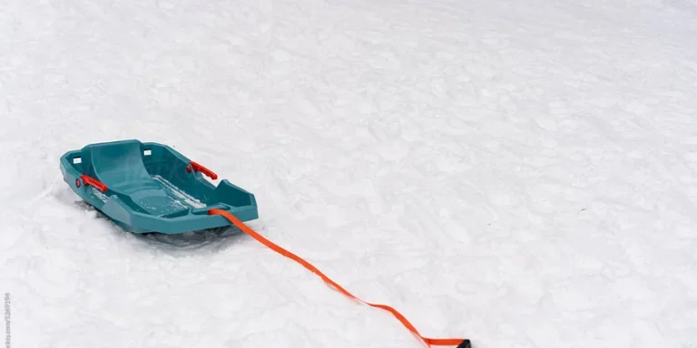 Sled with white background copy space.
