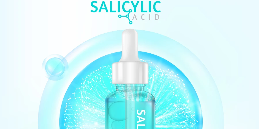 Cosmético para cuidados com a pele com ácido salicílico