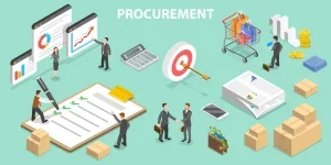 3D Isometric Flat Vector Conceptual Illustration of Procurement