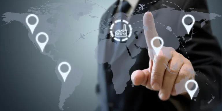 businessman pointing touching screen