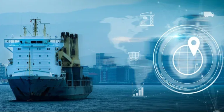 Global logistics network distribution and transportation.