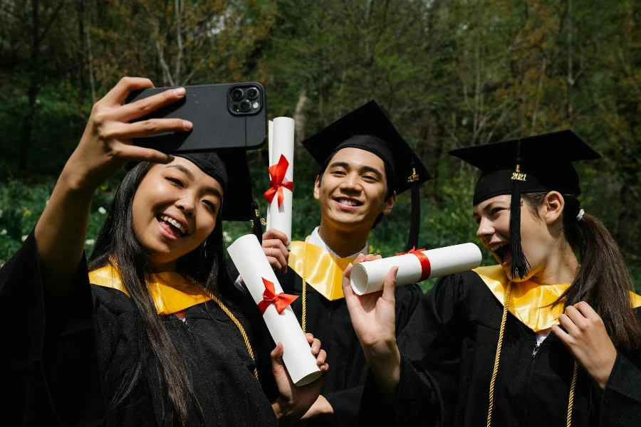 Students Taking Selfie During Graduation