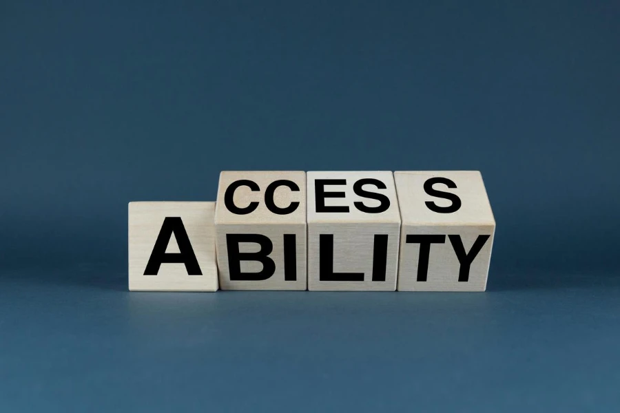 The cubes form the words Access ability.