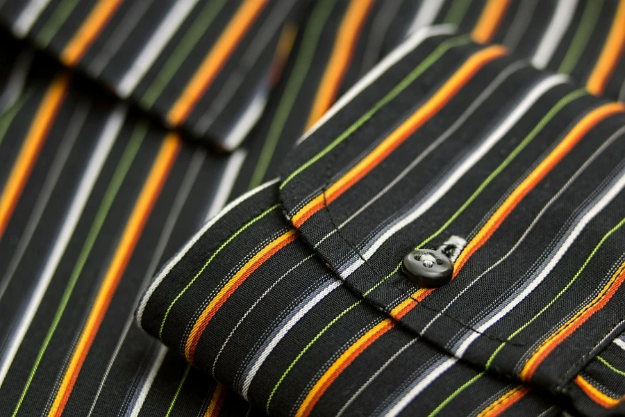 Black White Green Yellow and Orange Pinstripe Pocket