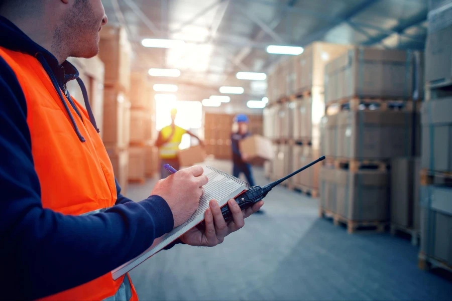 Manual worker in warehouse