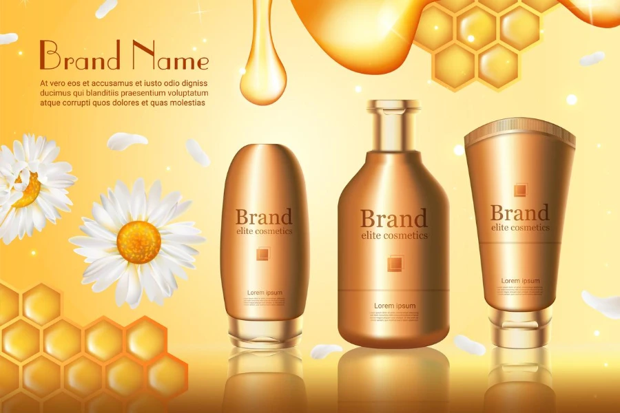 Honey cosmetics series vector illustration