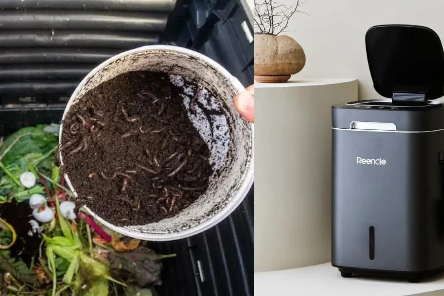 grande et petite machine à composter domestique