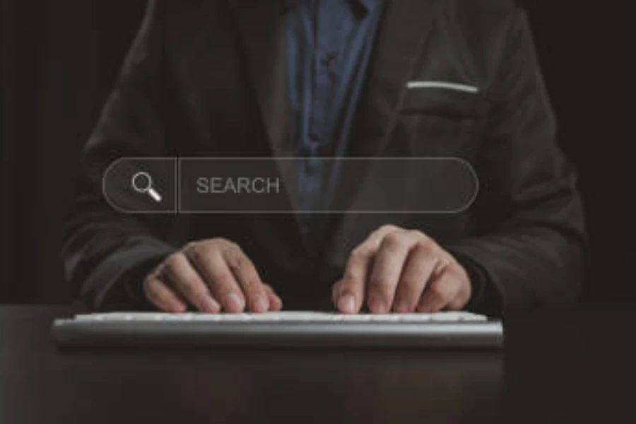 man using search bar