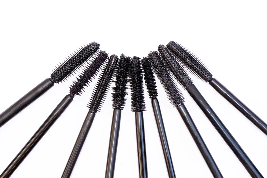 multiple eyelash brushes