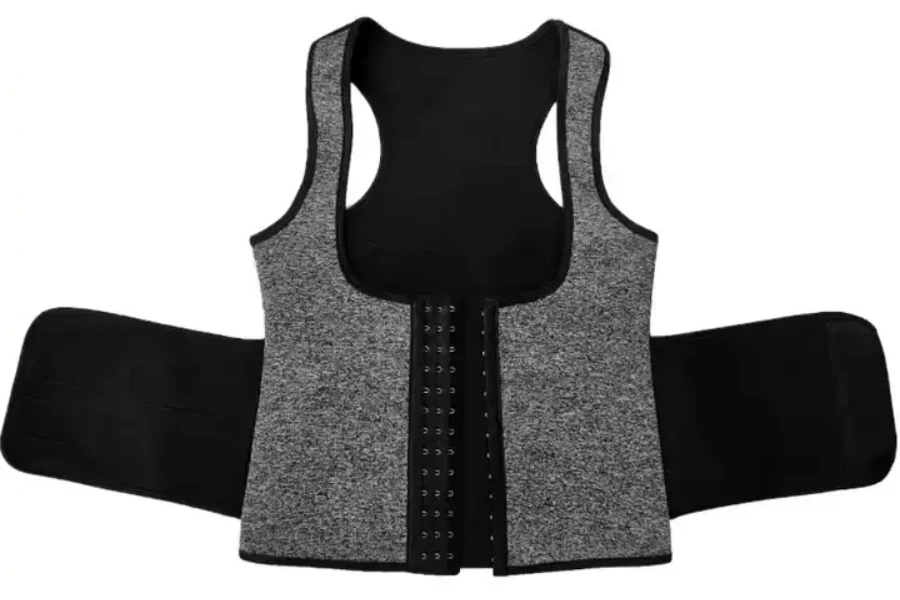 Gilet en néoprène avec ceinture réglable pour femme.