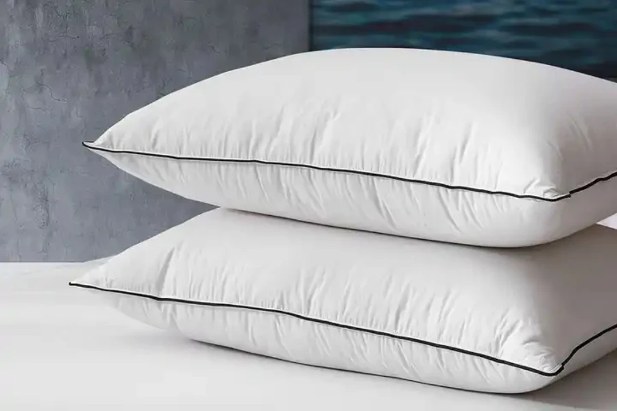 Pillows with duck or goose down and feather stuffings