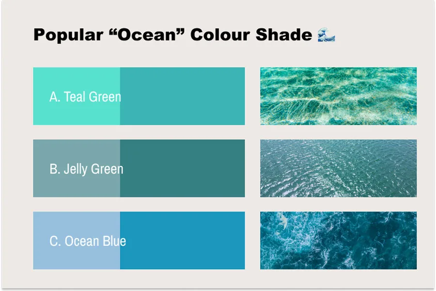 popular ocean colour shade