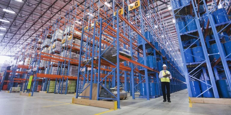 standing in the warehouse