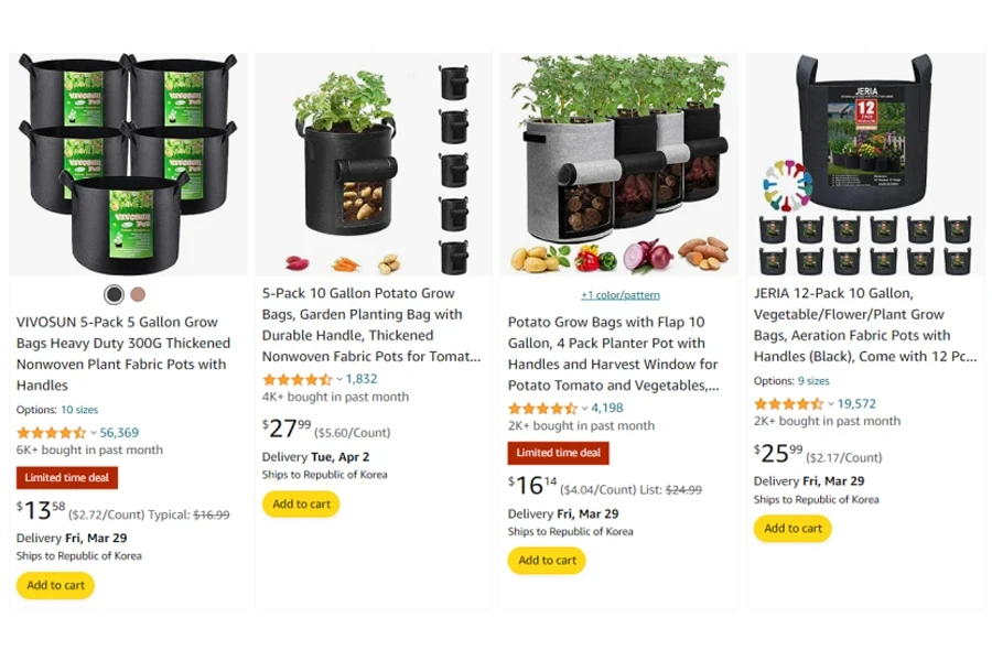 top-selling grow bags