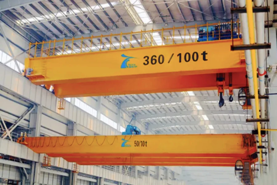 Two fitted bridge cranes with 50- and 100-ton capacities